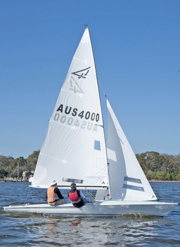 Bill Shand and David Parish sailing Relience 4k - Flying Fifteens reach 4000 © David Meldrum